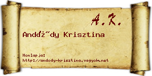 Andódy Krisztina névjegykártya