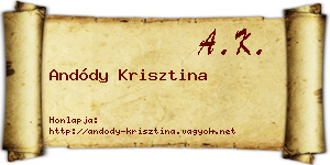 Andódy Krisztina névjegykártya