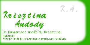 krisztina andody business card